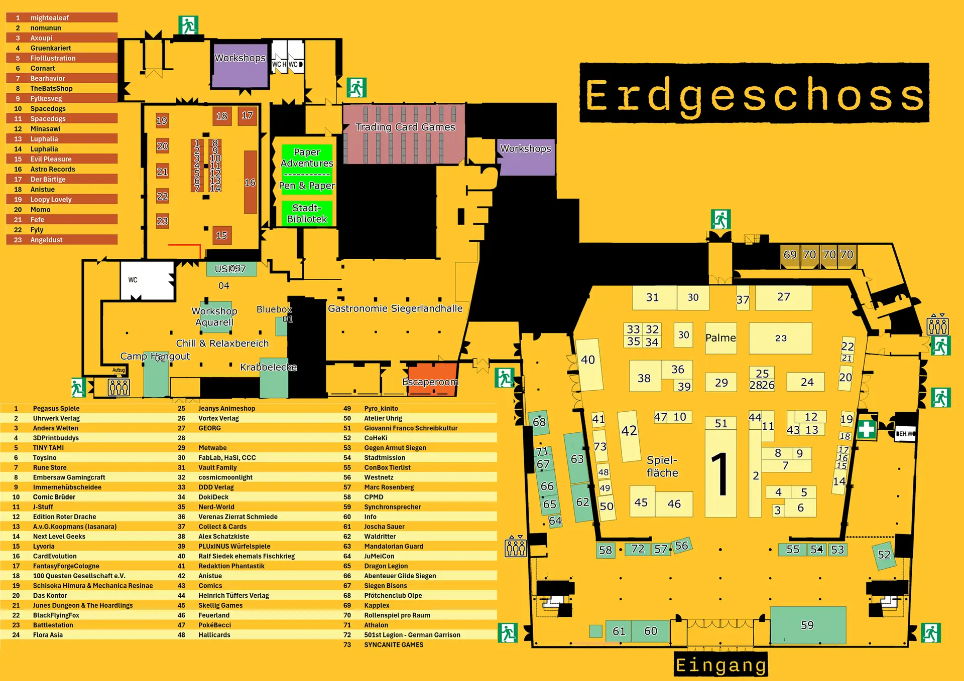 Erdgeschoss Aussteller